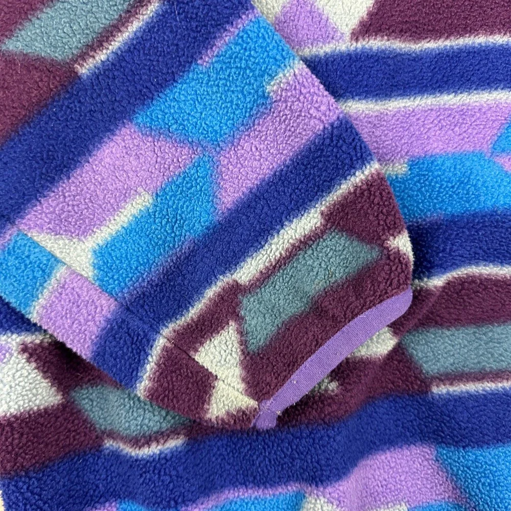 Patagonia Synchilla Jacket Women Small Blue Aztec Tribal Snap T Fleece Outdoor S